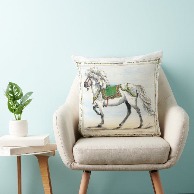 Freya Jol Christmas Icelandic Horse Cushion (Chair)