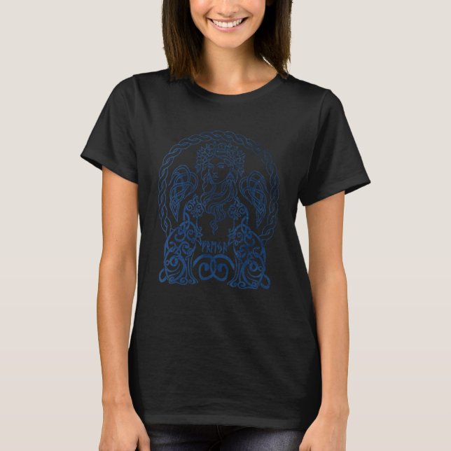 Freya Viking Goddess Freyja Norse Mythology Cat Ce T-Shirt (Front)