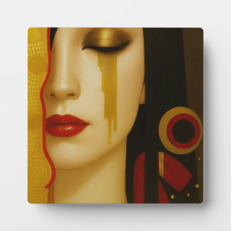 Freya's golden tears with dark hair plaque