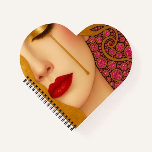 Freya's heartache golden tears in pink motif notebook (Front)