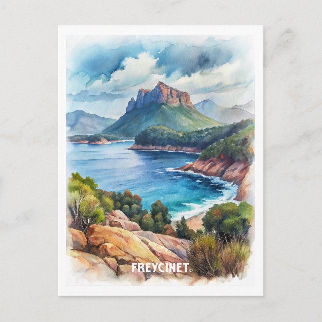 Freycinet National Park Watercolor Painting  Postcard (Front)