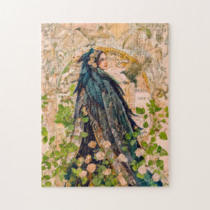Freyja Goddess in Falcon Cloaka Jigsaw Puzzle