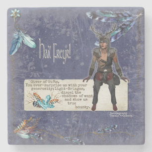 Freyr Blot Blessing Marble Altar Foci Stone Coaster