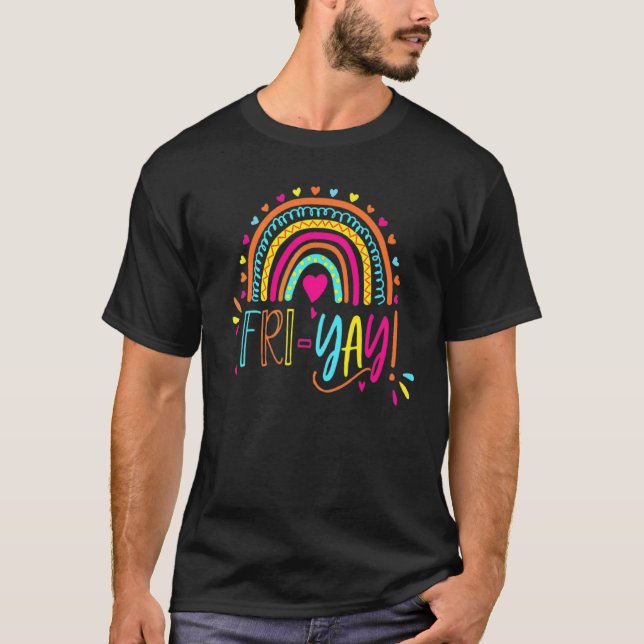 Fri Yay   Teacher Tees Teacher' S Weekend Rainbow (Front)