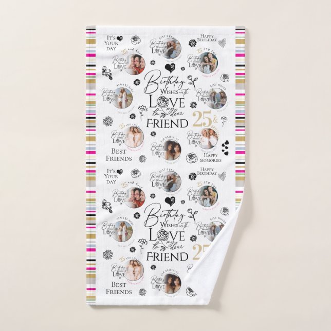 `FriBirthday Photo Collage Hand Towel (Hand Towel)