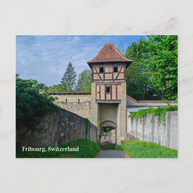 Fribourg Switzerland Tower Postcard (Front)