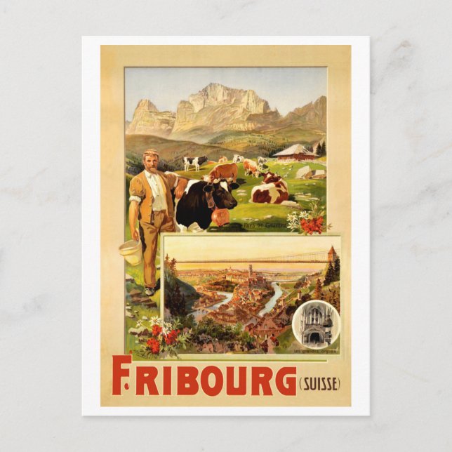 Fribourg, the City and Surroundings, Switzerland Postcard (Front)
