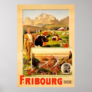 Fribourg, the City and Surroundings, Switzerland Poster