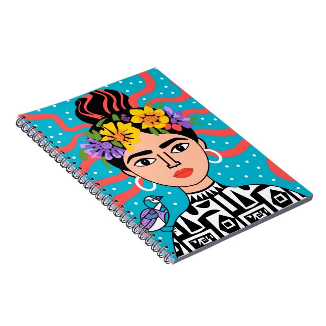 Frida Inspired Floral Notebook - Boho Mexican Folk (Right Side)