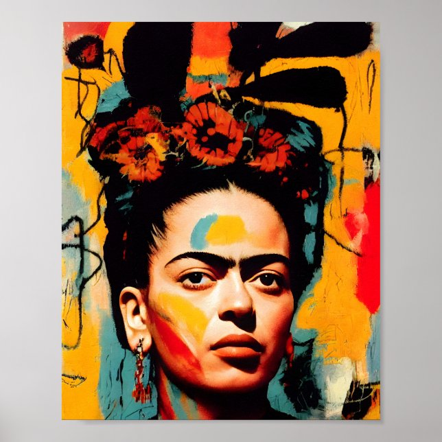 Frida Kahlo Abstract Colourful Poster (Front)