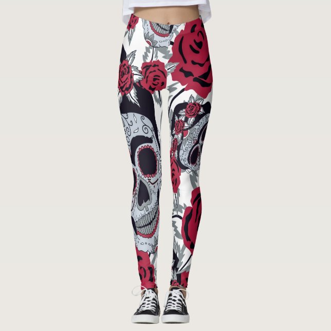 Frida Kahlo  and roses  Leggings (Front)