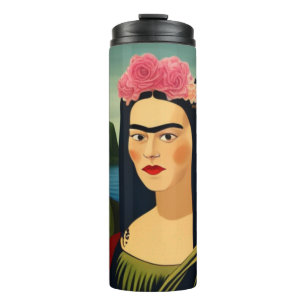 Frida Kahlo as Mona Lisa Thermal Tumbler