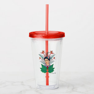 Frida Kahlo Birds of Paradise Floral Graphic Acrylic Tumbler