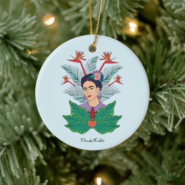 Frida Kahlo | Birds of Paradise Floral Graphic Ceramic Tree Decoration (Tree)
