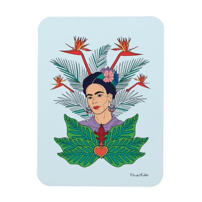 Frida Kahlo | Birds of Paradise Floral Graphic Magnet (Vertical)