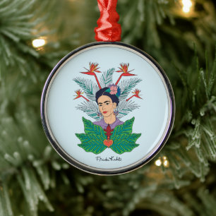 Frida Kahlo Birds of Paradise Floral Graphic Metal Tree Decoration
