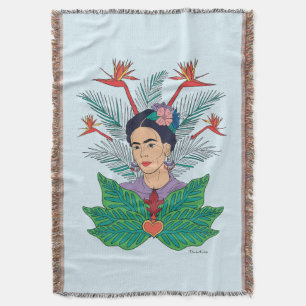 Frida Kahlo   Birds of Paradise Floral Graphic Throw Blanket