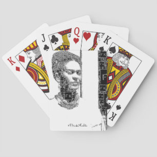 Frida Kahlo Black and White Portrait Playing Cards