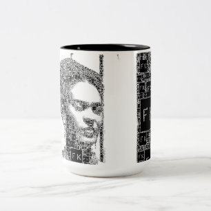 Frida Kahlo Black and White Portrait Two-Tone Coffee Mug