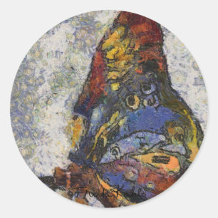 Frida Kahlo Butterfly Monet Inspired Classic Round Sticker