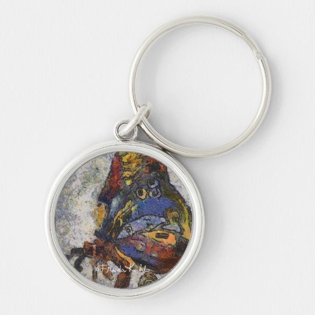 Frida Kahlo Butterfly Monet Inspired Key Ring (Front)
