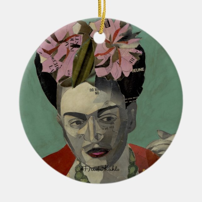 Frida Kahlo by Garcia Villegas Ceramic Tree Decoration (Front)