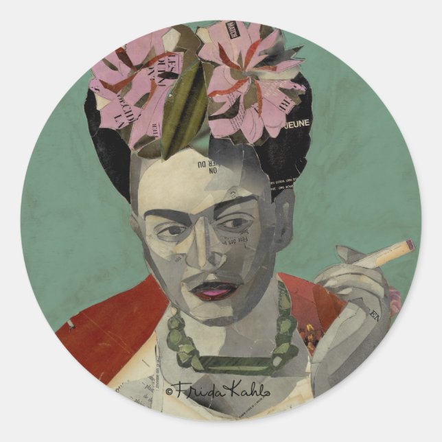 Frida Kahlo by Garcia Villegas Classic Round Sticker (Front)