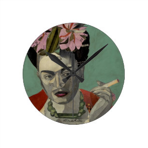 Frida Kahlo by Garcia Villegas Round Clock