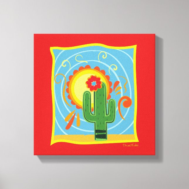 Frida Kahlo Cactus Graphic Canvas Print (Front)