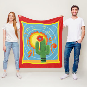 Frida Kahlo Cactus Graphic Fleece Blanket