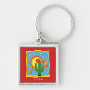 Frida Kahlo Cactus Graphic Key Ring