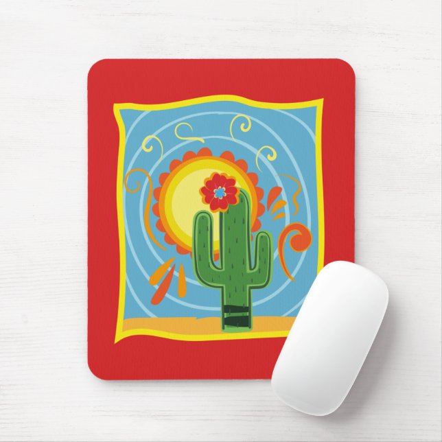 Frida Kahlo Cactus Graphic Mouse Mat (With Mouse)