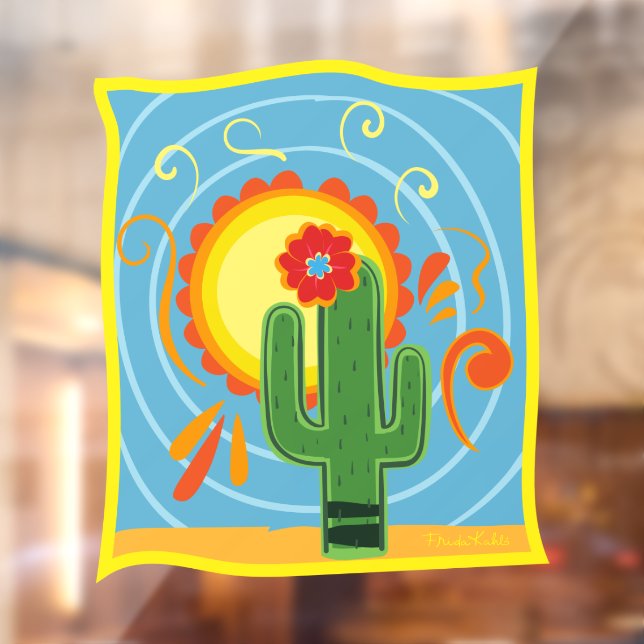 Frida Kahlo Cactus Graphic Window Cling (Sheet 2)