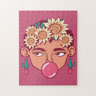 Frida Kahlo Cartoon Jigsaw Puzzle