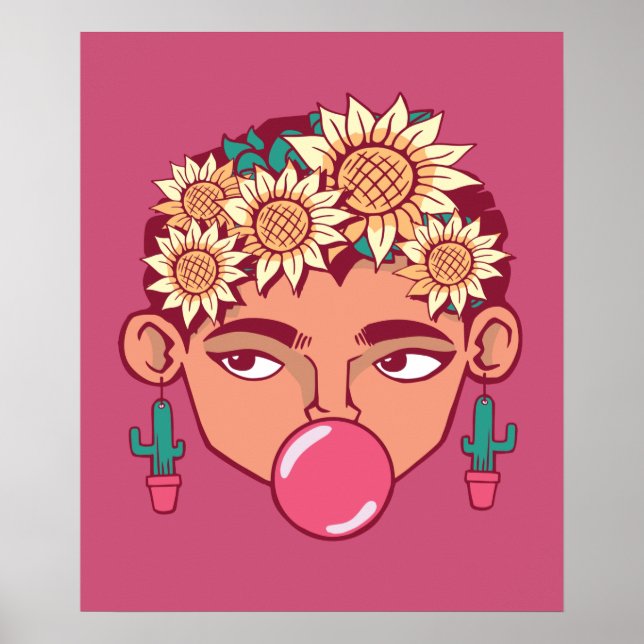Frida Kahlo Cartoon Poster (Front)
