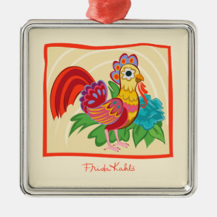 Frida Kahlo Chicken Graphic Metal Tree Decoration
