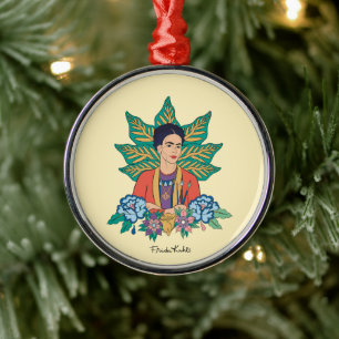 Frida Kahlo Colorful Floral Graphic Metal Tree Decoration