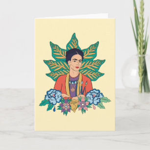 Frida Kahlo Colourful Floral Graphic Card