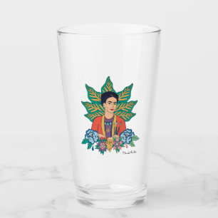 Frida Kahlo Colourful Floral Graphic Glass