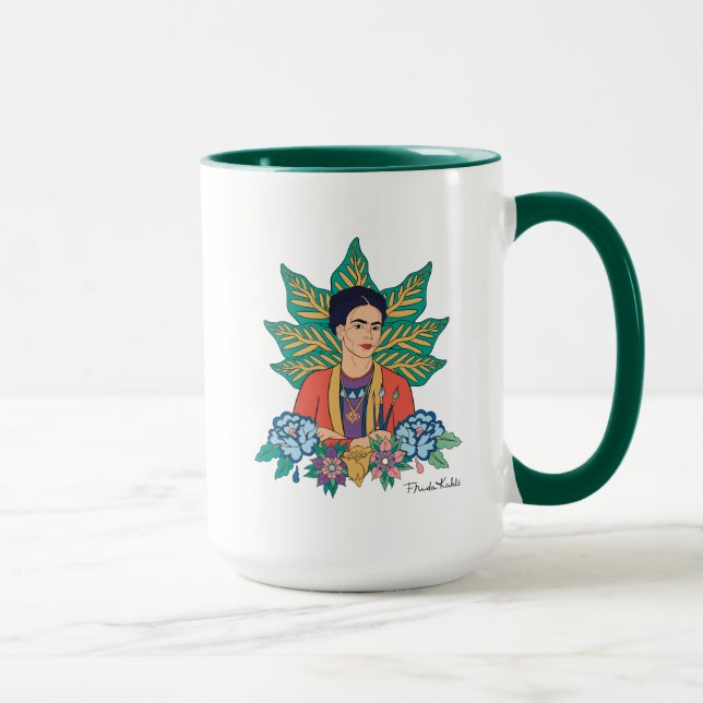 Frida Kahlo Colourful Floral Graphic Mug (Right)