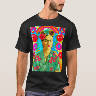 Frida Kahlo Colourful Floral   T-Shirt