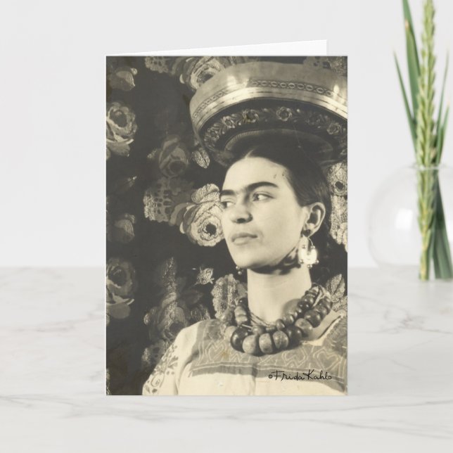 Frida Kahlo con Charola Original Card (Front)