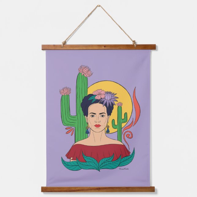 Frida Kahlo Desert Graphic Hanging Tapestry (Front)