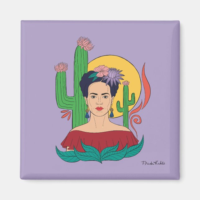 Frida Kahlo Desert Graphic Magnet (Front)