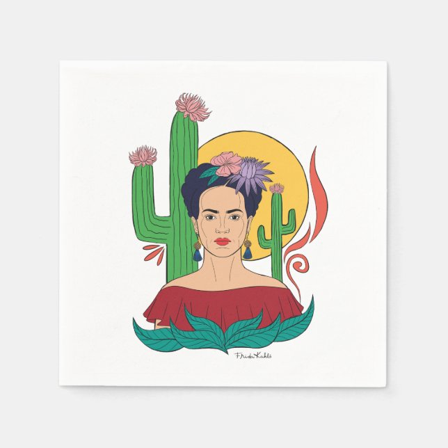 Frida Kahlo Desert Graphic Napkin (Front)