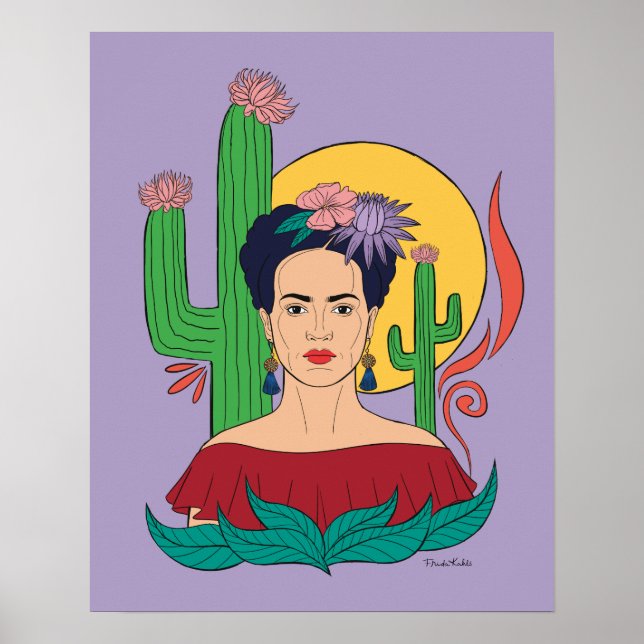 Frida Kahlo Desert Graphic Poster (Front)