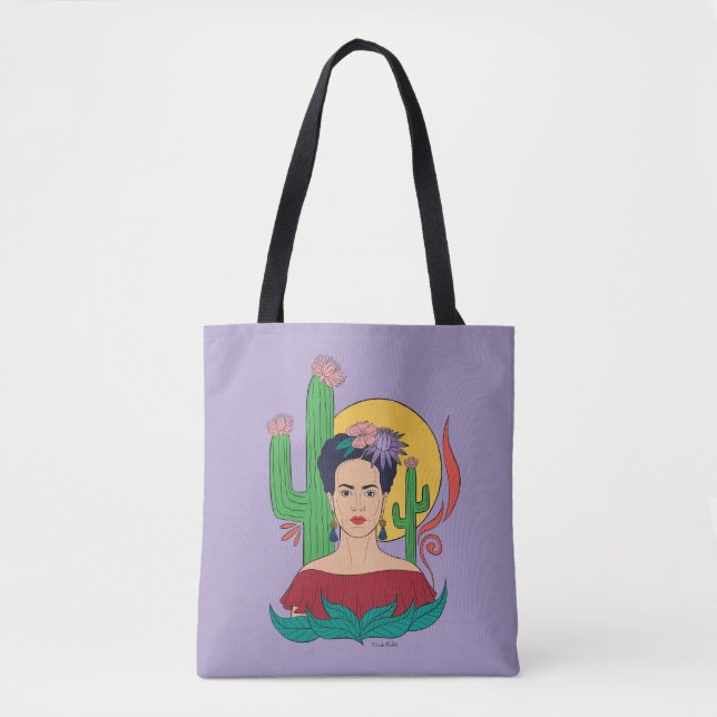 Frida Kahlo Desert Graphic Tote Bag (Front)