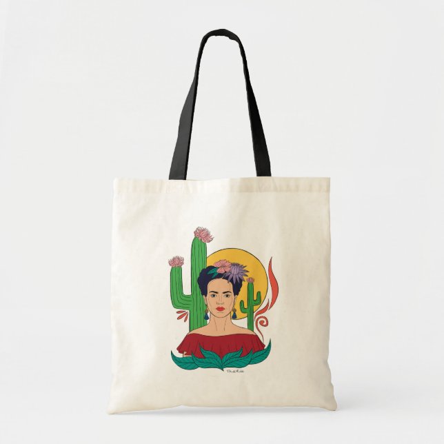 Frida Kahlo Desert Graphic Tote Bag (Front)