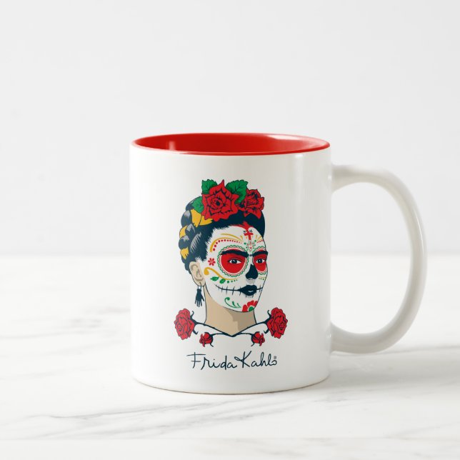 Frida Kahlo | El Día de los Muertos Two-Tone Coffee Mug (Right)