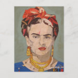 Frida Kahlo en Coyoacán Portrait Postcard<br><div class="desc">Frida Kahlo de Rivera was a Mexican Painter remembered for her intense and vibrant works. Her work has been celebrated in Mexico as emblematic of national and indigenous tradition,  and by feminists for its uncompromising depiction of the female experience. © 2019 Frida Kahlo Corporation.  All Rights Reserved.</div>